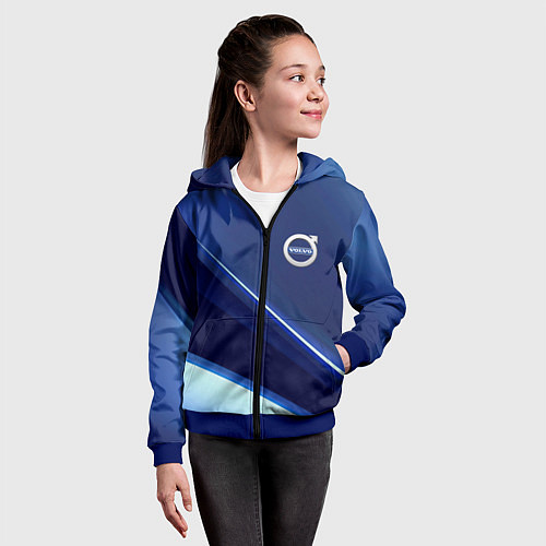 Детская толстовка на молнии VOLVO / 3D-Синий – фото 4