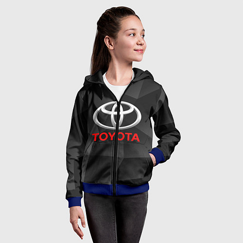 Детская толстовка на молнии TOYOTA / 3D-Синий – фото 4