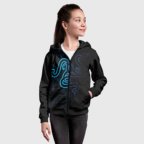 Детская толстовка на молнии RAZER / 3D-Черный – фото 4