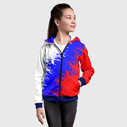 Толстовка на молнии детская Россия, цвет: 3D-синий — фото 2