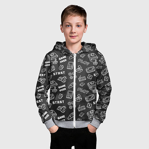 Детская толстовка на молнии Video game / 3D-Меланж – фото 3