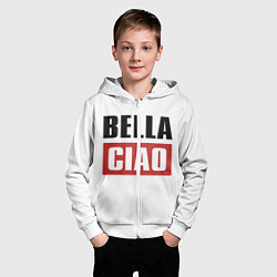 Толстовка на молнии детская Bella Ciao, цвет: 3D-белый — фото 2