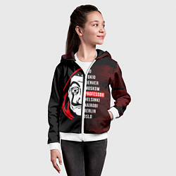 Толстовка на молнии детская La Casa de Papel Z, цвет: 3D-белый — фото 2