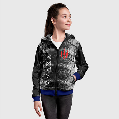 Детская толстовка на молнии THE WITCHER / 3D-Синий – фото 4