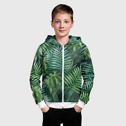Толстовка на молнии детская Тропики, цвет: 3D-белый — фото 2