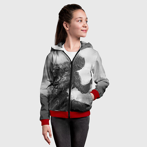 Детская толстовка на молнии DARK SOULS / 3D-Красный – фото 4