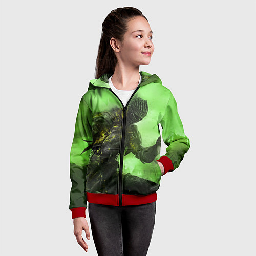 Детская толстовка на молнии DARK SOULS / 3D-Красный – фото 4