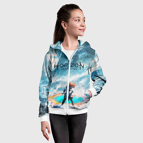 Детская толстовка на молнии HORIZON ZERO DAWN / 3D-Белый – фото 4
