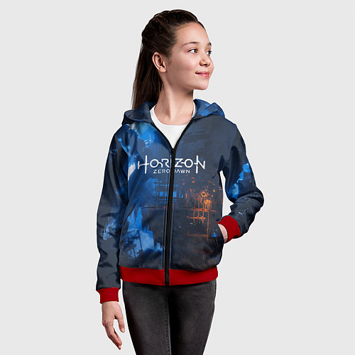 Детская толстовка на молнии HORIZON ZERO DAWN / 3D-Красный – фото 4