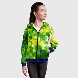 Толстовка на молнии детская Листья, цвет: 3D-синий — фото 2