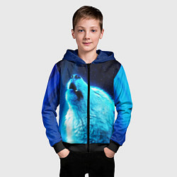 Толстовка на молнии детская ВОЛЧИЙ ВОЙ D, цвет: 3D-черный — фото 2