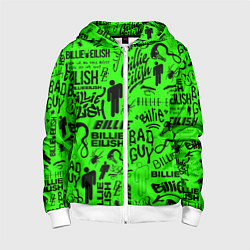 Толстовка на молнии детская BILLIE EILISH БИЛЛИ АЙЛИШ, цвет: 3D-белый