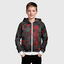Толстовка на молнии детская Valorant, цвет: 3D-белый — фото 2