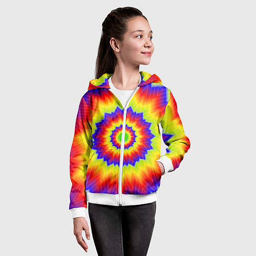 Детская толстовка на молнии Tie-Dye / 3D-Белый – фото 4