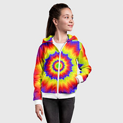 Толстовка на молнии детская Tie-Dye, цвет: 3D-белый — фото 2