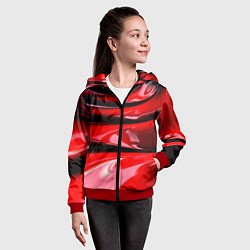 Толстовка на молнии детская ТЕКСТУРА, цвет: 3D-красный — фото 2