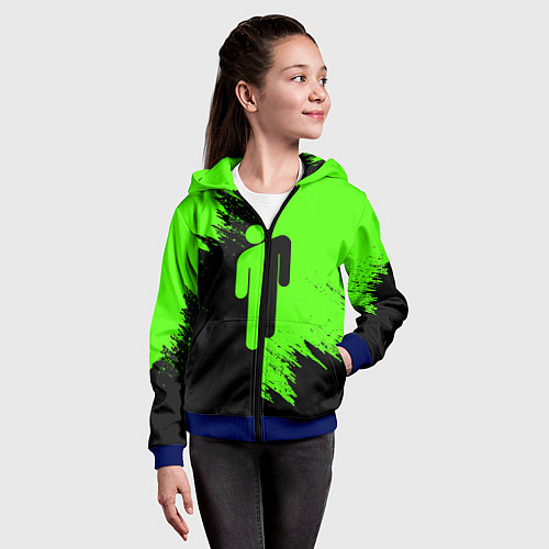 Детская толстовка на молнии BILLIE EILISH БИЛЛИ АЙЛИШ / 3D-Синий – фото 4