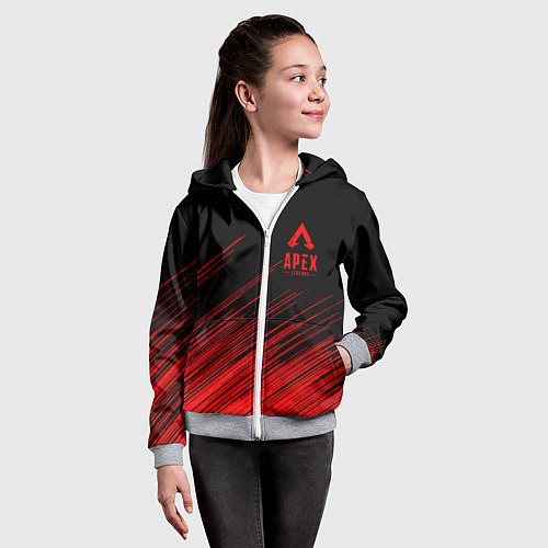 Детская толстовка на молнии Apex Legends / 3D-Меланж – фото 4