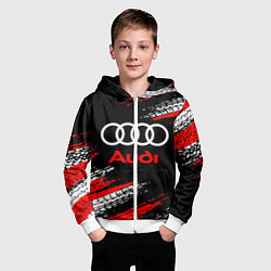 Толстовка на молнии детская AUDI, цвет: 3D-белый — фото 2