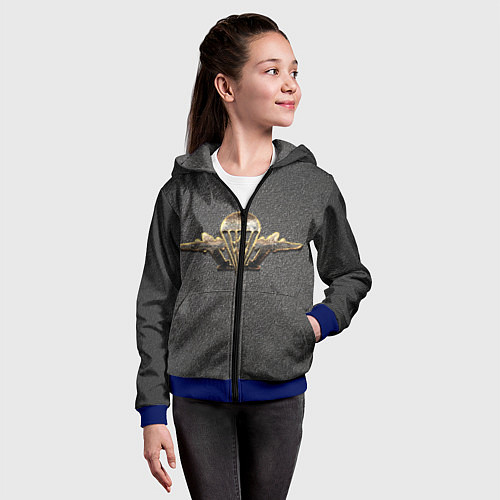 Детская толстовка на молнии ВДВ / 3D-Синий – фото 4