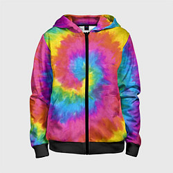 Толстовка на молнии детская ХИППИ, цвет: 3D-черный