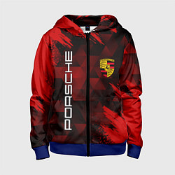 Толстовка на молнии детская PORSCHE, цвет: 3D-синий