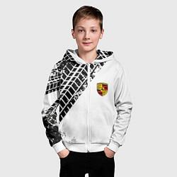 Толстовка на молнии детская PORSCHE, цвет: 3D-белый — фото 2