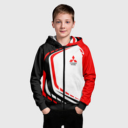 Толстовка на молнии детская Mitsubishi EVO Uniform, цвет: 3D-черный — фото 2