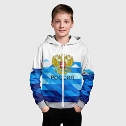 Толстовка на молнии детская РОССИЯ, цвет: 3D-меланж — фото 2