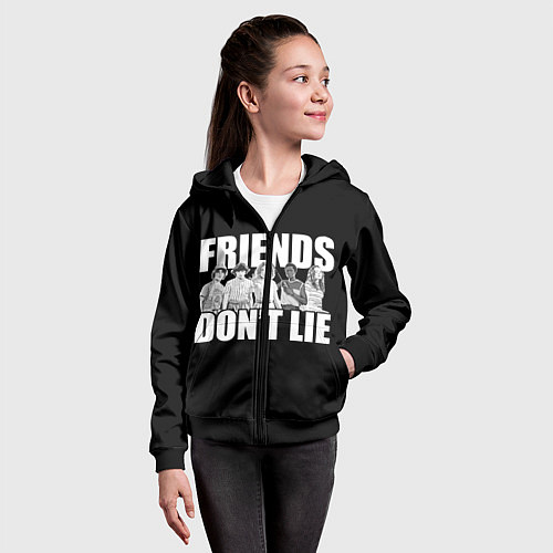 Детская толстовка на молнии Friends Dont Lie / 3D-Черный – фото 4