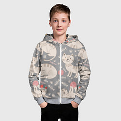 Толстовка на молнии детская Милые кошечки, цвет: 3D-меланж — фото 2