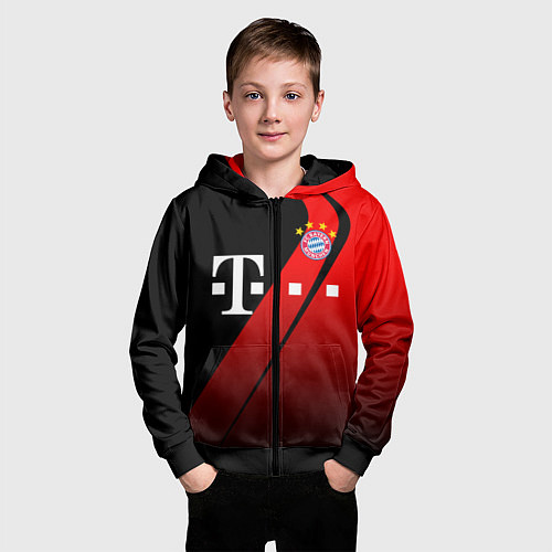 Детская толстовка на молнии FC Bayern Munchen Форма / 3D-Черный – фото 3