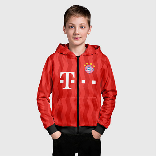 Детская толстовка на молнии FC Bayern Munchen униформа / 3D-Черный – фото 3