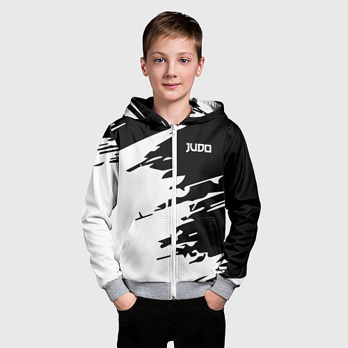 Детская толстовка на молнии Judo / 3D-Меланж – фото 3