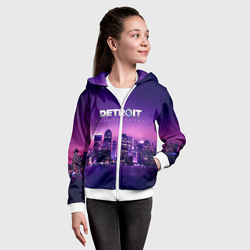 Детская толстовка на молнии Detroit Become Human S / 3D-Белый – фото 4