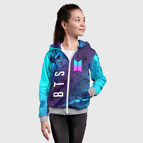 Детская толстовка на молнии BTS БТС / 3D-Меланж – фото 4