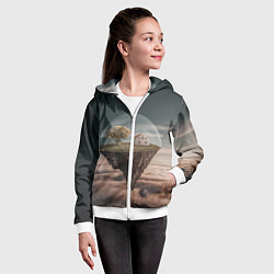 Толстовка на молнии детская Самоизоляция, цвет: 3D-белый — фото 2