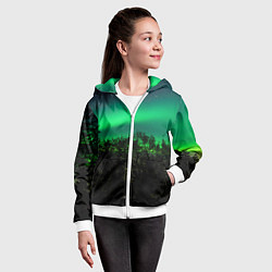 Толстовка на молнии детская Северное сияние, цвет: 3D-белый — фото 2