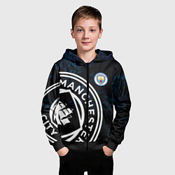 Толстовка на молнии детская Manchester City, цвет: 3D-черный — фото 2