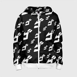 Толстовка на молнии детская JoJo Bizarre Adventure, цвет: 3D-белый