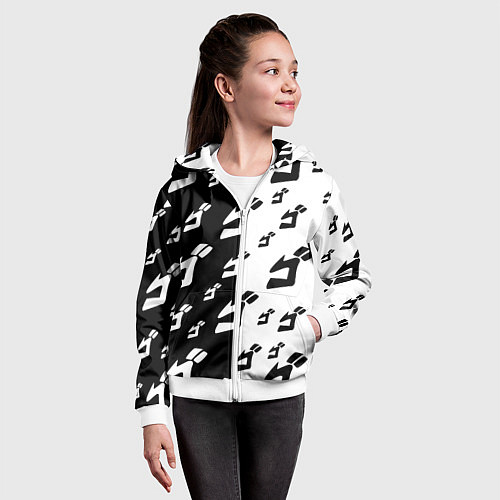 Детская толстовка на молнии JoJo Bizarre Adventure / 3D-Белый – фото 4