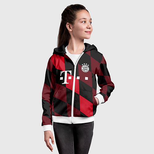 Детская толстовка на молнии ФК Бавария Мюнхен / 3D-Белый – фото 4