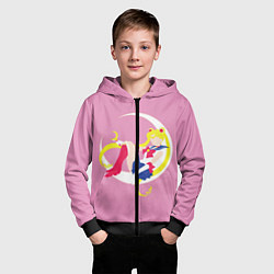 Толстовка на молнии детская Сейлор мун, цвет: 3D-черный — фото 2