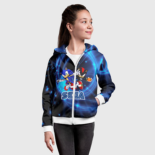 Детская толстовка на молнии Sonic SEGA / 3D-Белый – фото 4