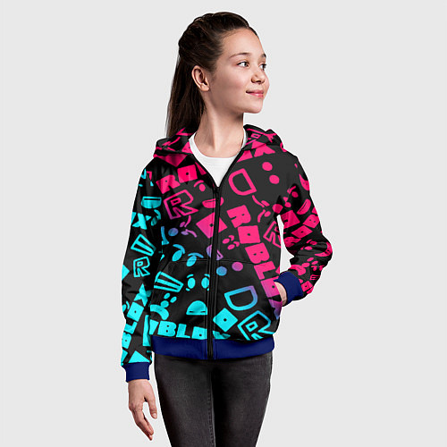 Детская толстовка на молнии Roblox / 3D-Синий – фото 4