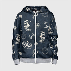 Детская толстовка на молнии Nautical art