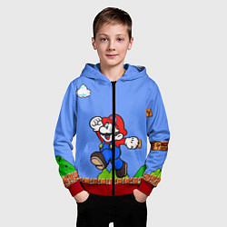 Толстовка на молнии детская Mario, цвет: 3D-красный — фото 2