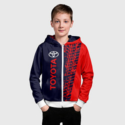 Толстовка на молнии детская TOYOTA ТОЙОТА, цвет: 3D-белый — фото 2