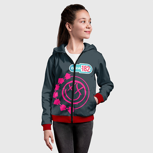 Детская толстовка на молнии Blink 182 / 3D-Красный – фото 4