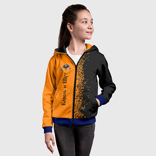 Детская толстовка на молнии КОРОЛЬ И ШУТ / 3D-Синий – фото 4